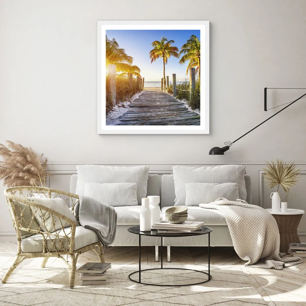 Poster in einem weißen Rahmen - Direkt ins Paradies - 40x40 cm