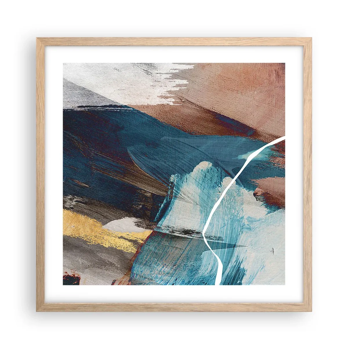 Poster in einem Rahmen aus heller Eiche - Großzügig und mit Energie - 50x50 cm