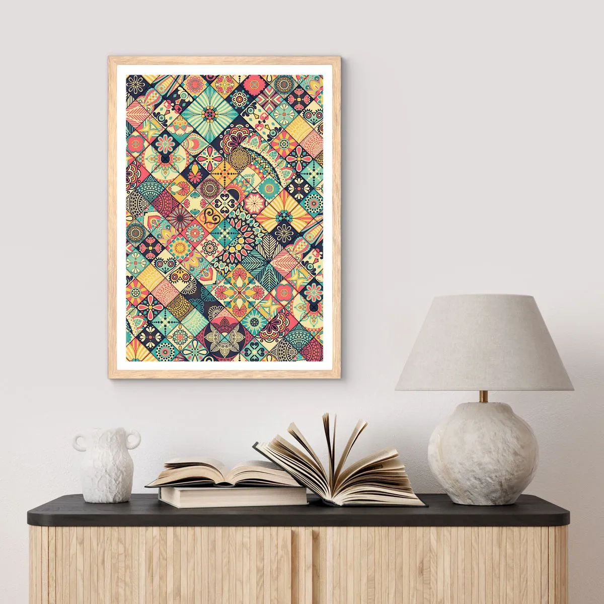 Poster in einem Rahmen aus heller Eiche - marokkanische Atmosphäre - 40x50 cm