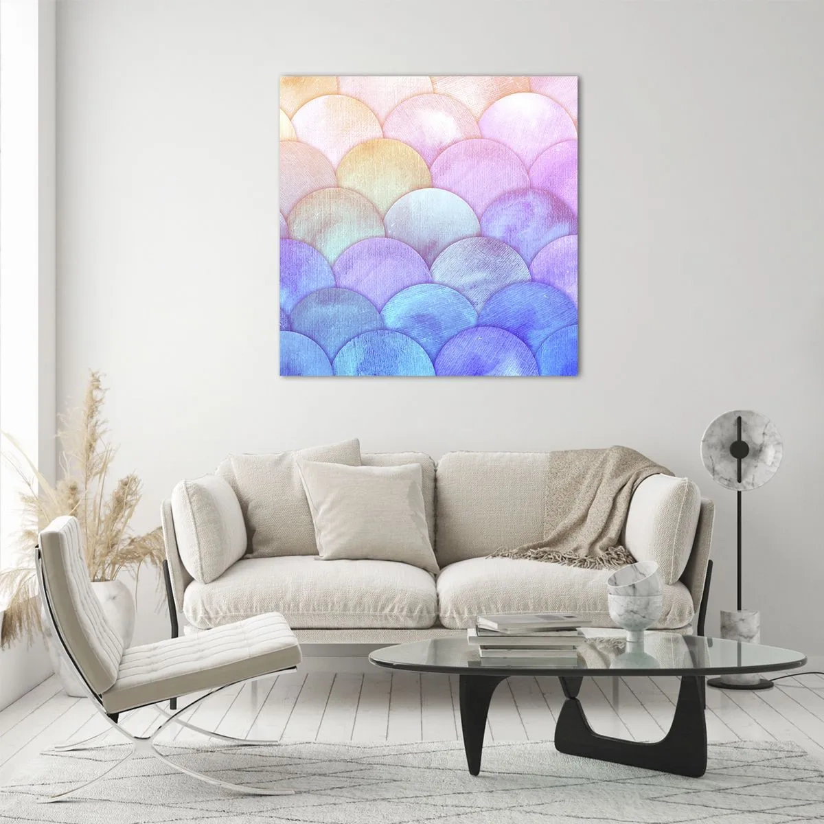 Glasbild - Bild auf glas - Perlenschuppe - 50x50 cm