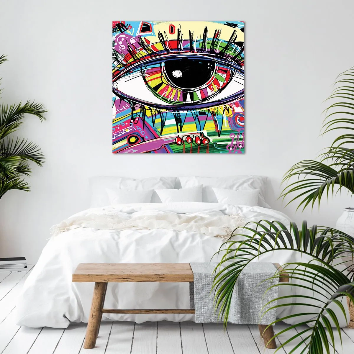 Bild auf Leinwand - Leinwandbild - Buntes Auge - bunte Seele - 50x50 cm