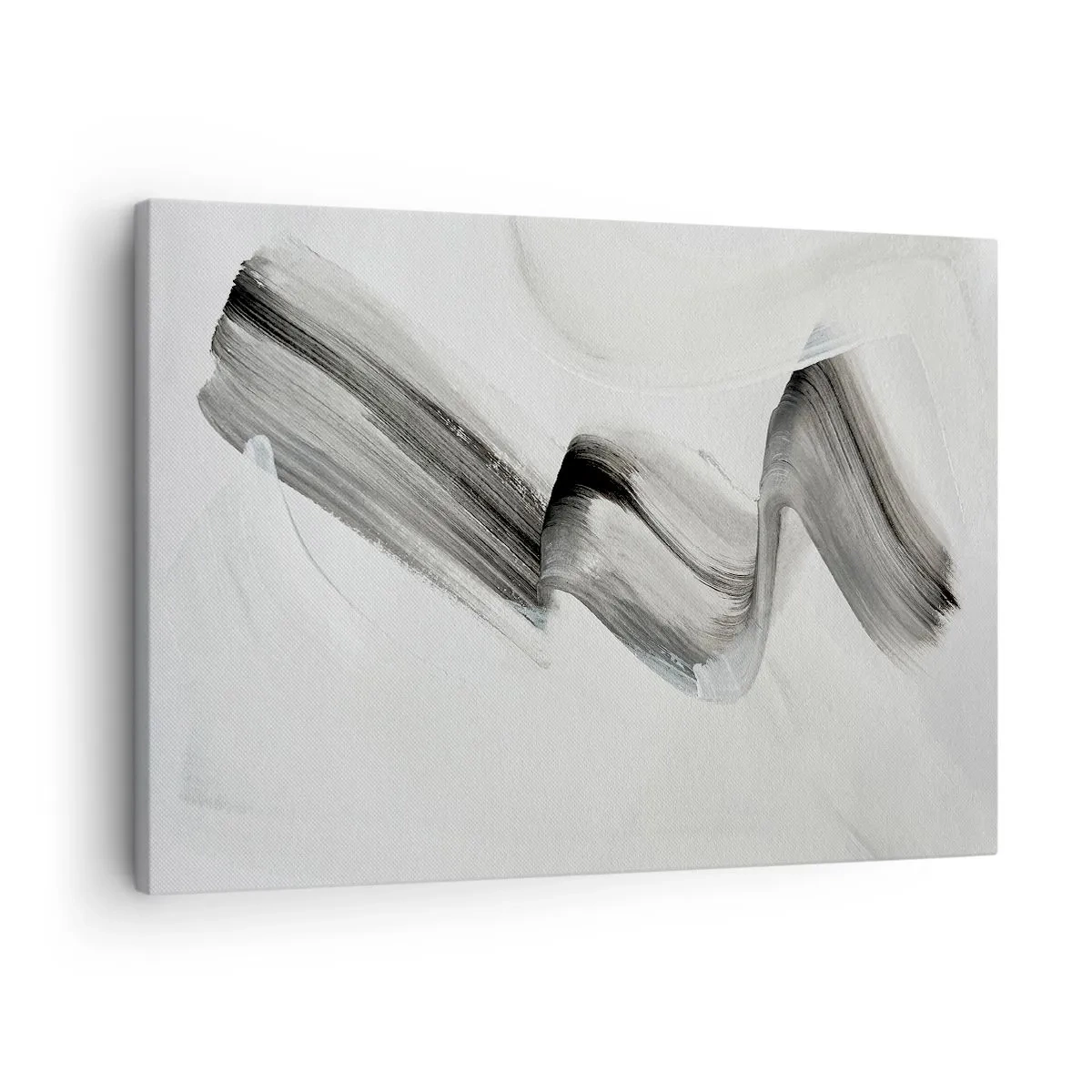 Bild auf Leinwand - Leinwandbild - Abstrakter schwarz-weißer Pinselstrich auf hellem Hintergrund - 70x50cm - Lässig zum Spaß - Moderne Wanddekoration für Wohnzimmer und Schlafzimmer ARTTOR