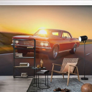 Fototapete Premium Sand - Begehren ist rot - Auto, Reise, Jahrgang - 300x210 cm