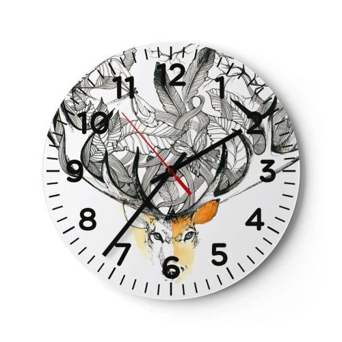 Wanduhr - Glasuhr - Ecken des Überflusses - 40x40 cm