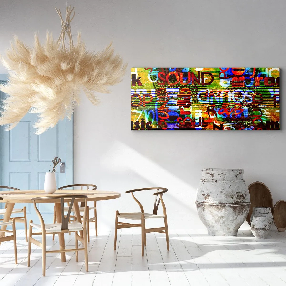 Bild auf Leinwand - Leinwandbild - Alle Farben des Klangs - 90x30 cm