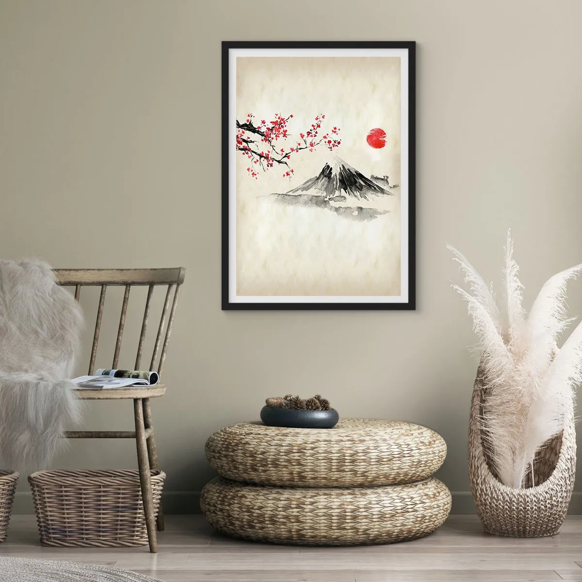 Poster in einem schwarzem Rahmen - Liebe Japan - 70x100 cm