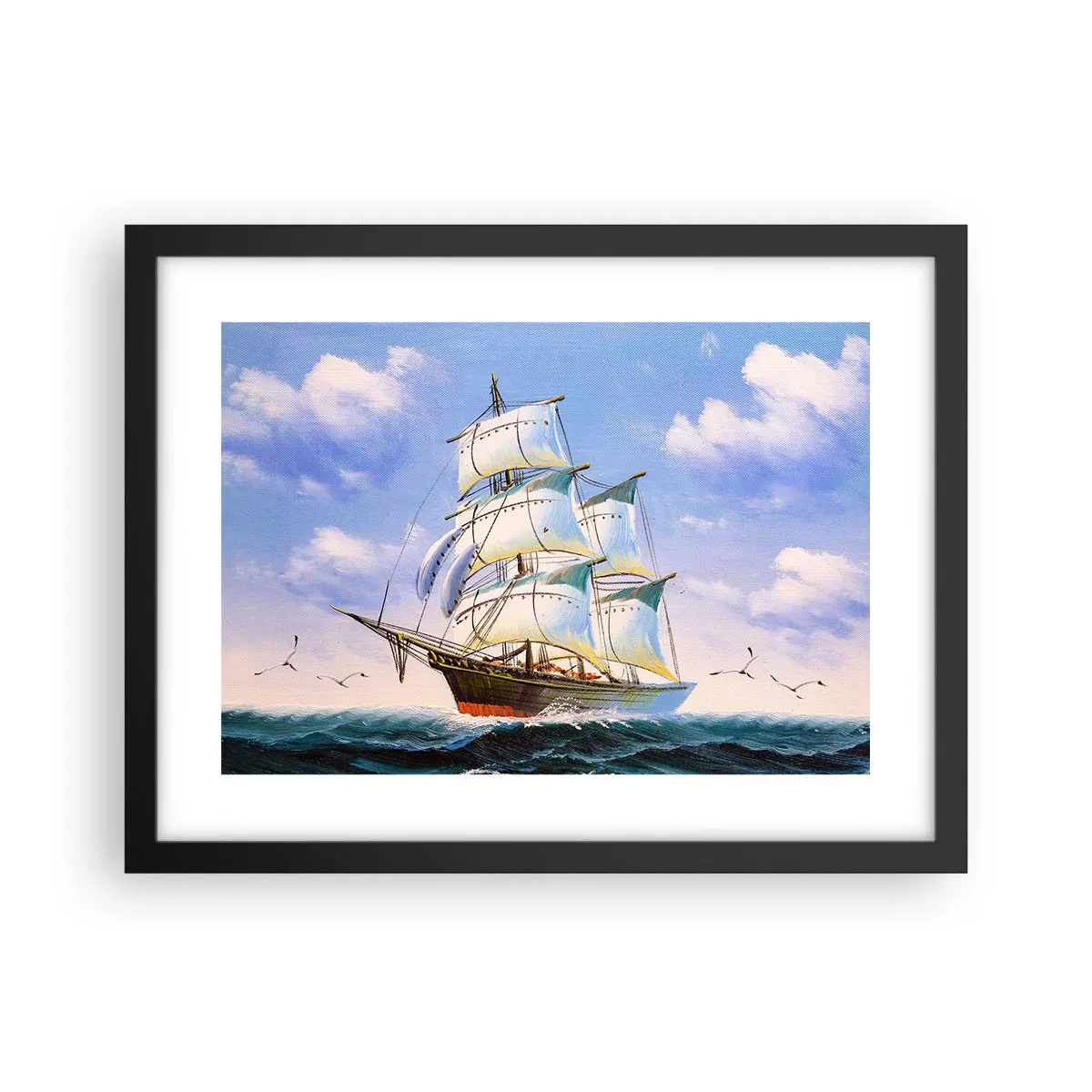 Poster in einem schwarzem Rahmen - Mit Stolz mit dem Wind - 40x30 cm