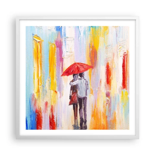 Poster in einem weißen Rahmen - Lass es weiter regnen - 60x60 cm