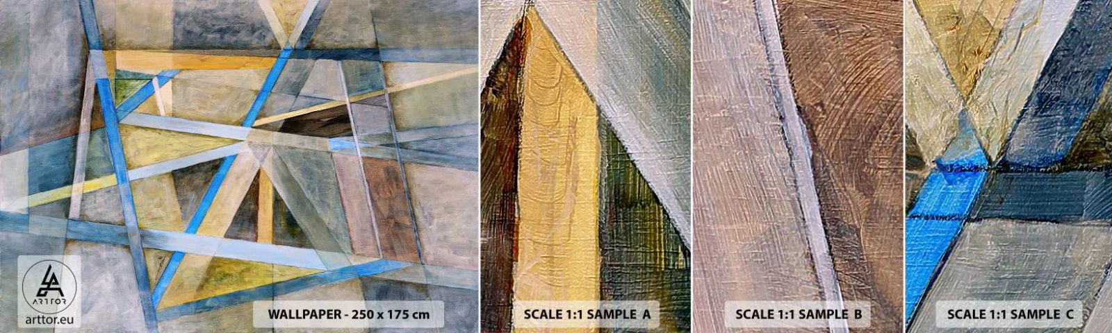 Fototapeten Muster Selbstklebend Deluxe Sticker - Gerade oder diagonal? - Abstraktion, Stück, Modernes Muster - 100x30 cm