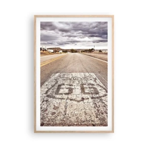 Poster in einem Rahmen aus heller Eiche - Mother Road - eine amerikanische Legende - 61x91 cm