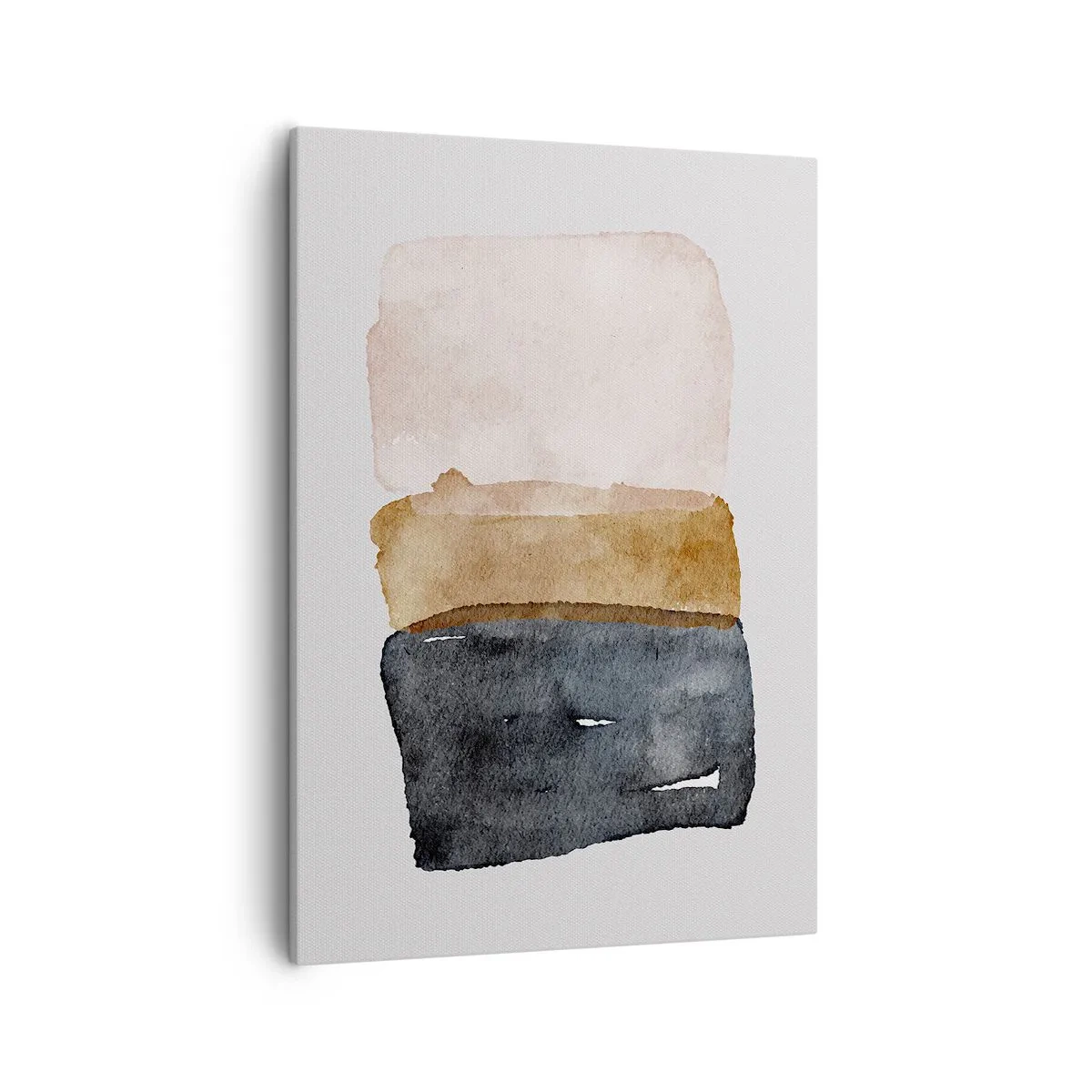 Bild auf Leinwand - Leinwandbild - Eine minimalistische Komposition aus drei Rechtecken in Erdtönen. - 50x70cm - Die Komposition der Farben der Erde - Moderne Wanddekoration für Wohnzimmer und Schlafzimmer ARTTOR