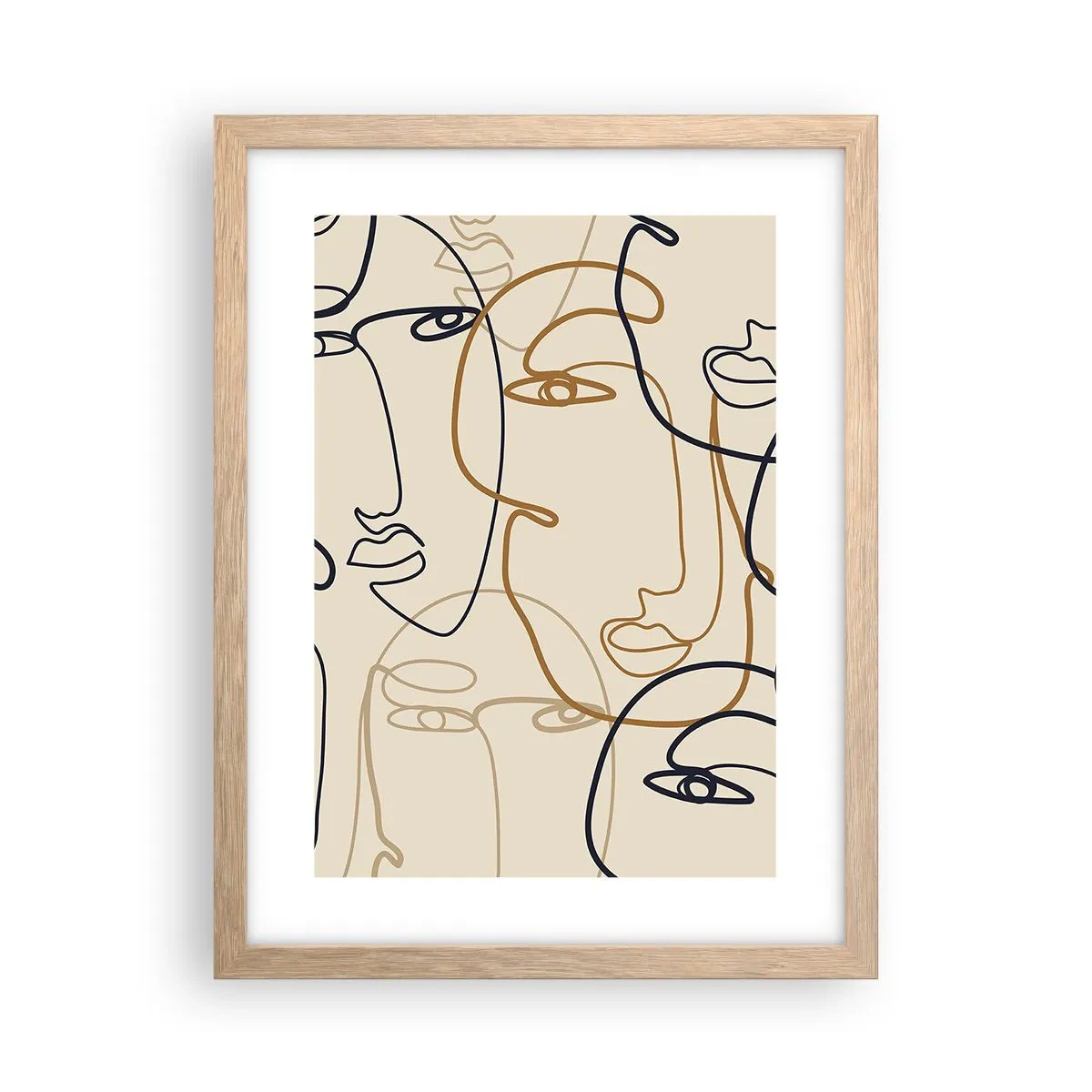 Poster in einem Rahmen aus heller Eiche - Das Porträt wird multipliziert - 30x40 cm