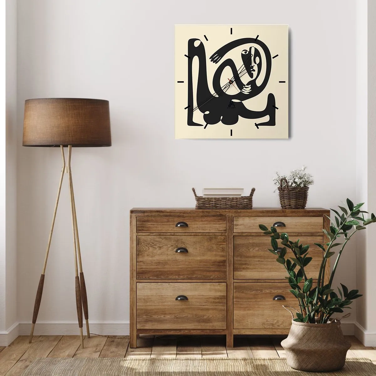 Wanduhr - Glasuhr - Fast wie Picasso - 40x40 cm