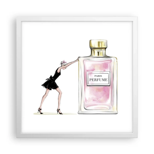 Poster in einem weißen Rahmen - Essenz der Weiblichkeit - 40x40 cm