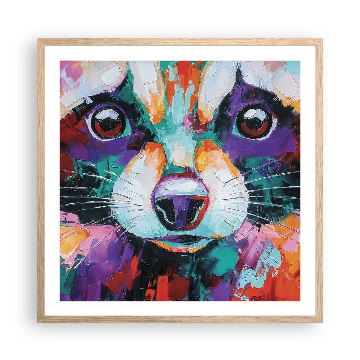 Poster in einem Rahmen aus heller Eiche - Nur gute Emotionen - 60x60 cm