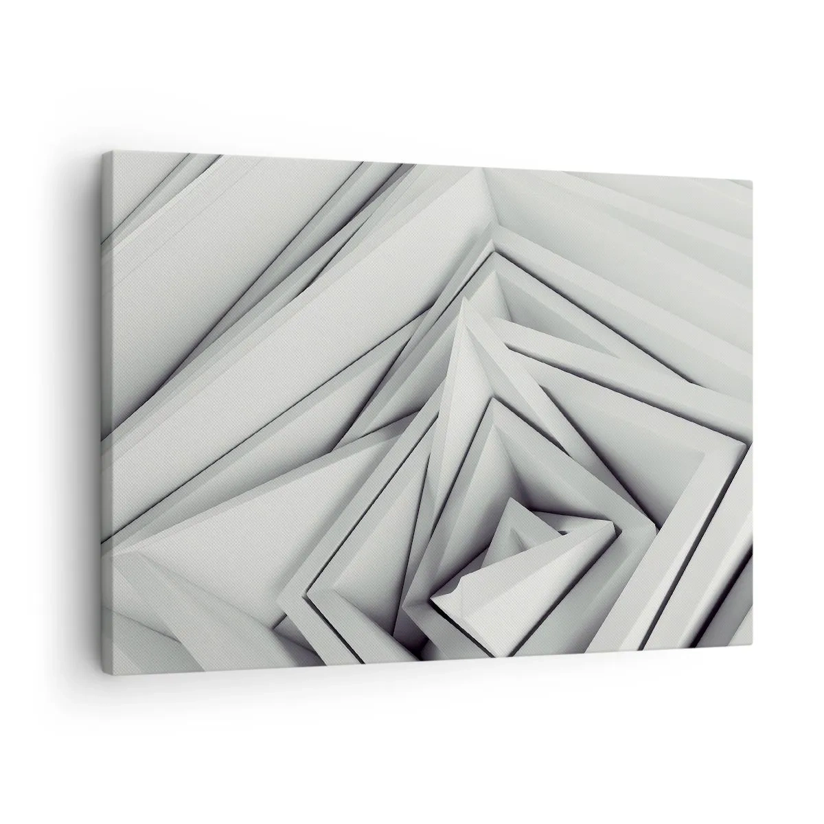 Bild auf Leinwand - Leinwandbild - Eine abstrakte Komposition aus geometrischen Formen in Grautönen. - 70x50cm - Spitzwinklige Knospen - Moderne Wanddekoration für Wohnzimmer und Schlafzimmer ARTTOR