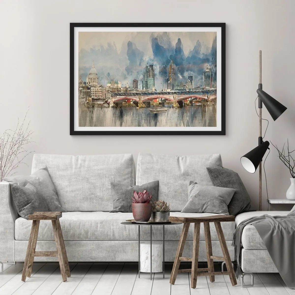 Poster in einem schwarzem Rahmen - London in seiner ganzen Pracht - 40x30 cm