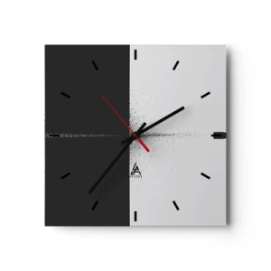 Wanduhr - Glasuhr - Ein symbolisches Projektil im minimalistischen, abstrakten Stil. - 30x30cm - Direkt zum Ziel - Moderne Wanddekoration für Wohnzimmer und Schlafzimmer ARTTOR
