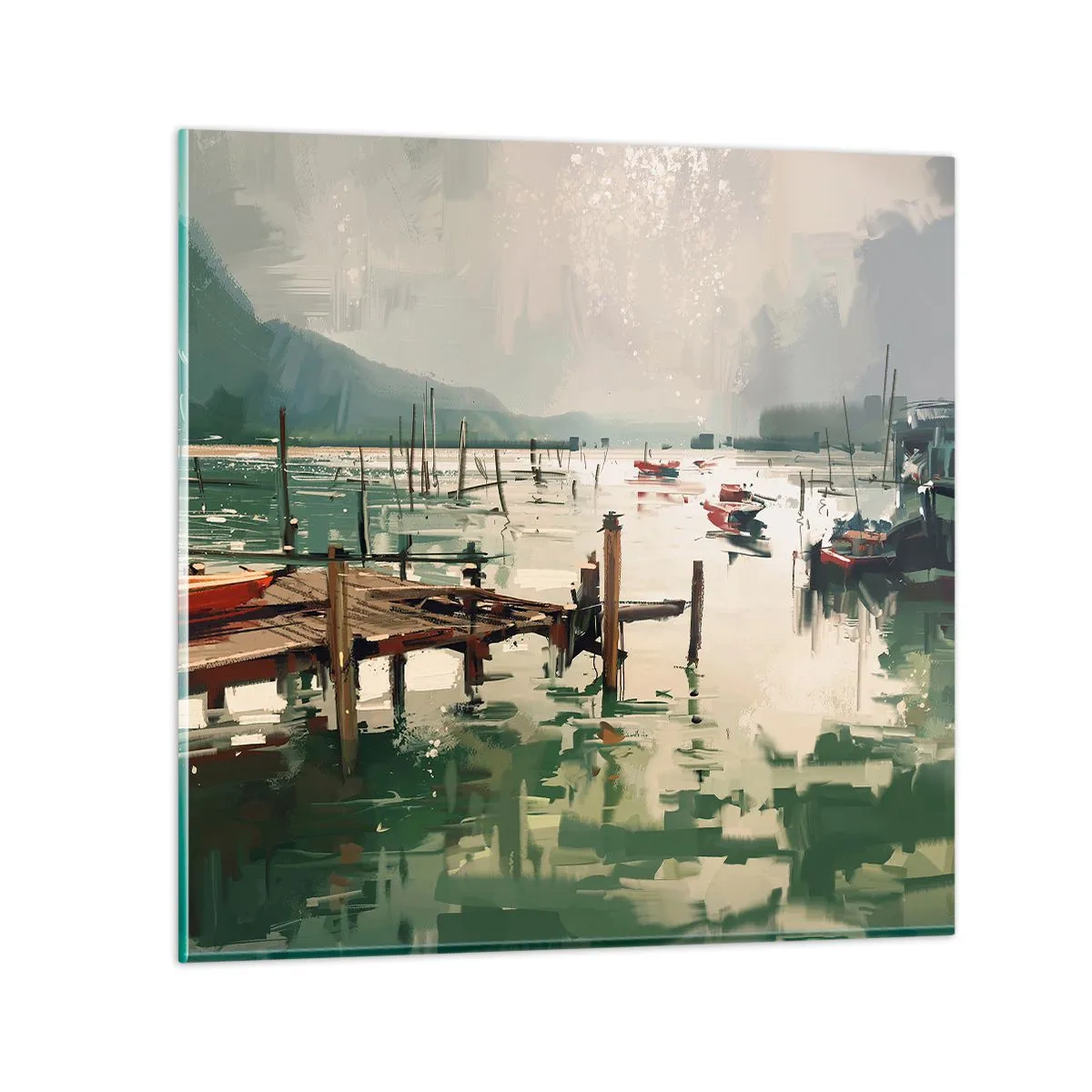 Glasbild - Bild auf glas - Durchnässt in einem geschmolzenen Mond - 40x40 cm