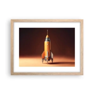 Poster in einem Rahmen aus heller Eiche - Es beginnt mit einem Traum - 40x30 cm