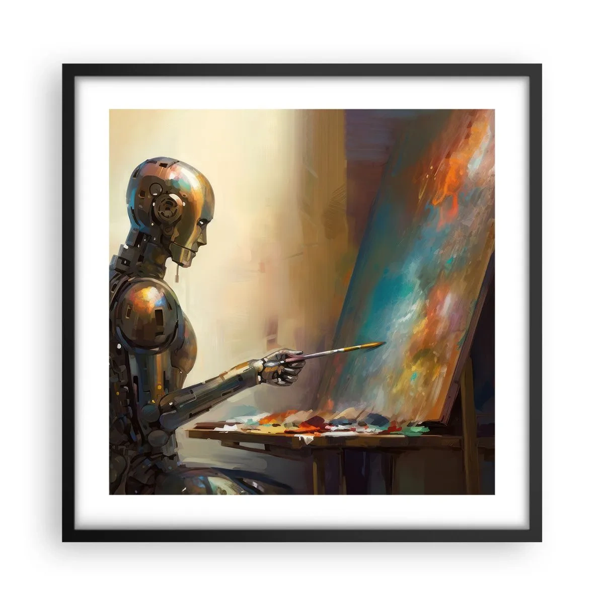 Poster in einem schwarzem Rahmen - Die Kunst der Zukunft - 50x50 cm