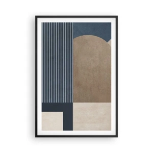 Poster in einem schwarzem Rahmen - Komposition aus Einfachheit und Rundheit - 61x91 cm