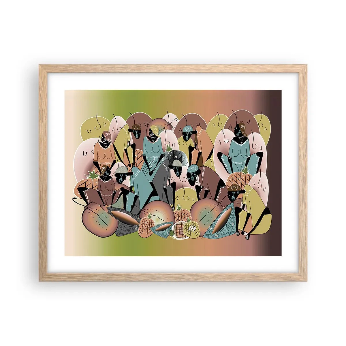 Poster in einem Rahmen aus heller Eiche - Ein toller Urlaub steht bevor - 50x40 cm