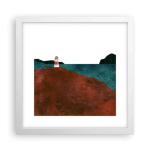 Poster in einem weißen Rahmen - Aufs Meer starren - 30x30 cm