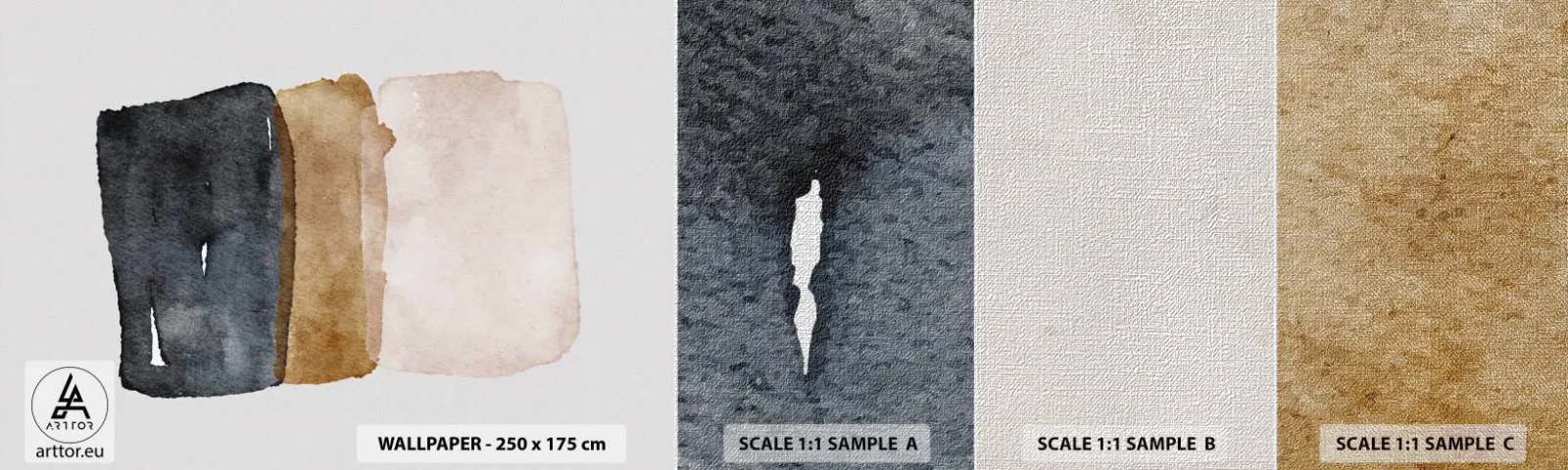 Fototapeten Muster Premium Canvas - Die Komposition der Farben der Erde - Abstraktion, Stück, Minimalismus - 100x30 cm