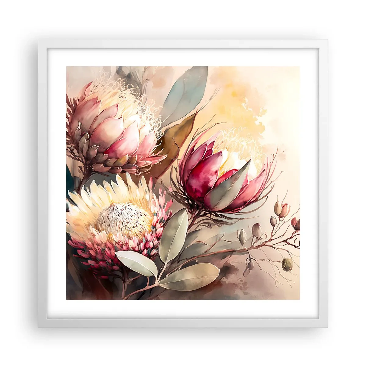 Poster in einem weißen Rahmen - Im Profil und en face - 50x50 cm