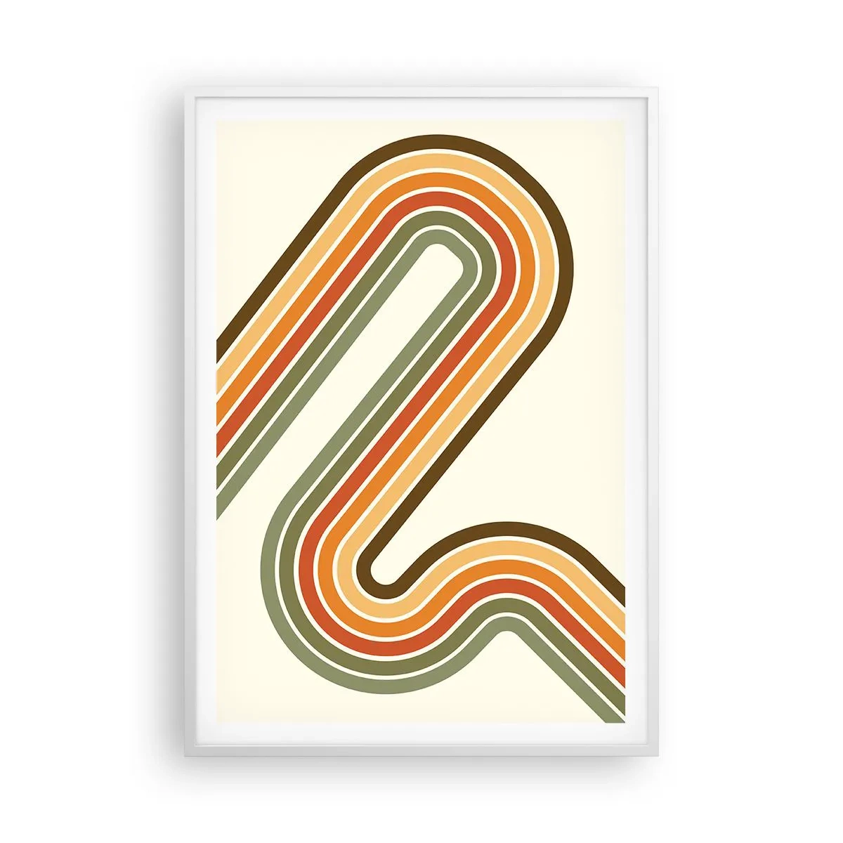 Poster in einem weißen Rahmen - Zickzack zum Ziel - 70x100 cm