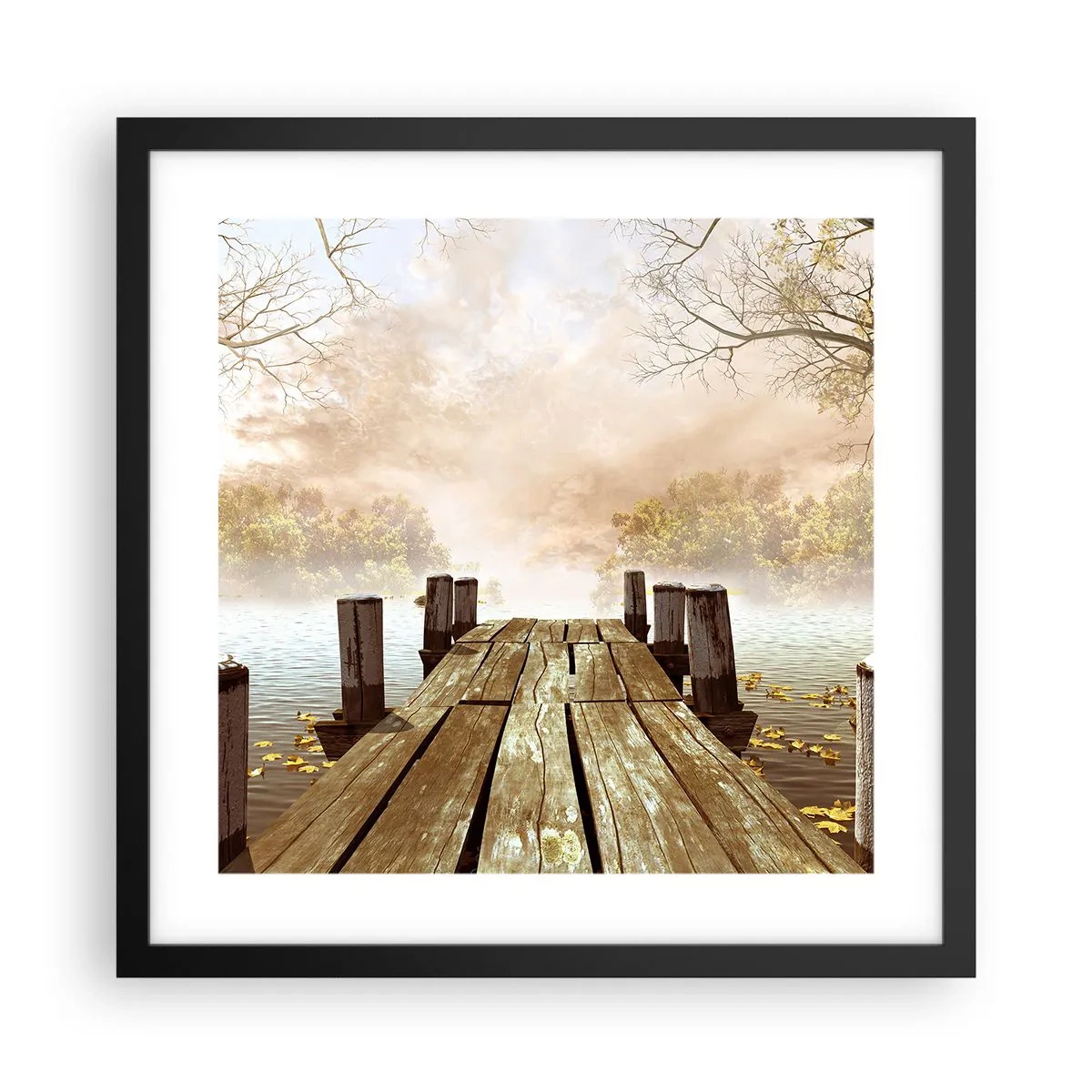 Poster in einem schwarzem Rahmen - Die milde Traurigkeit des Herbstes - 40x40 cm