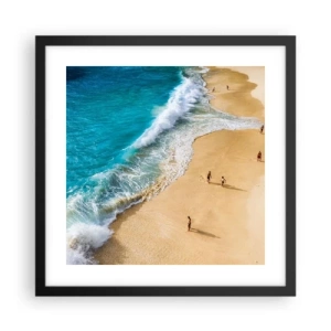 Poster in einem schwarzem Rahmen - Und dann die Sonne, der Strand… - 40x40 cm