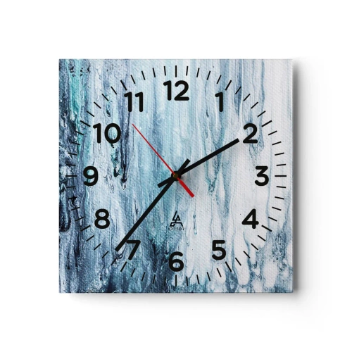 Wanduhr - Glasuhr - Blaue Eiszapfen - 40x40 cm