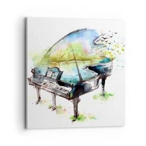 Bild auf Leinwand - Leinwandbild - Von Musik verzaubert - 70x70 cm
