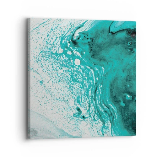 Bild auf Leinwand - Leinwandbild - Verschmelzen in Weiß und Türkis - 30x30 cm
