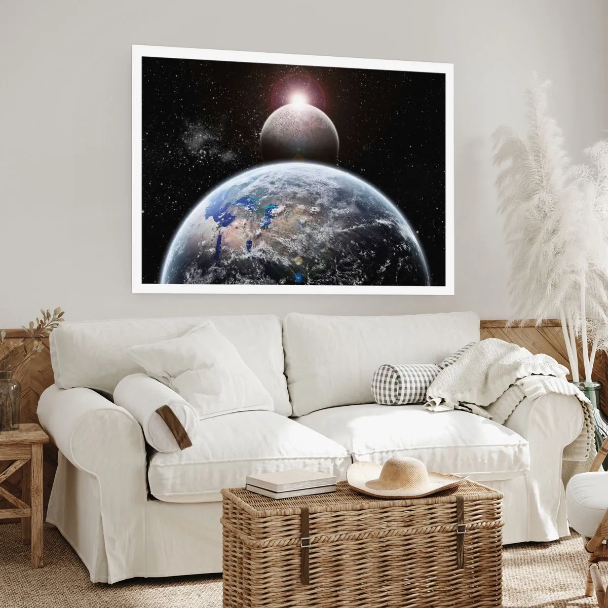 Poster - Weltraumlandschaft - Sonnenaufgang - 70x50 cm
