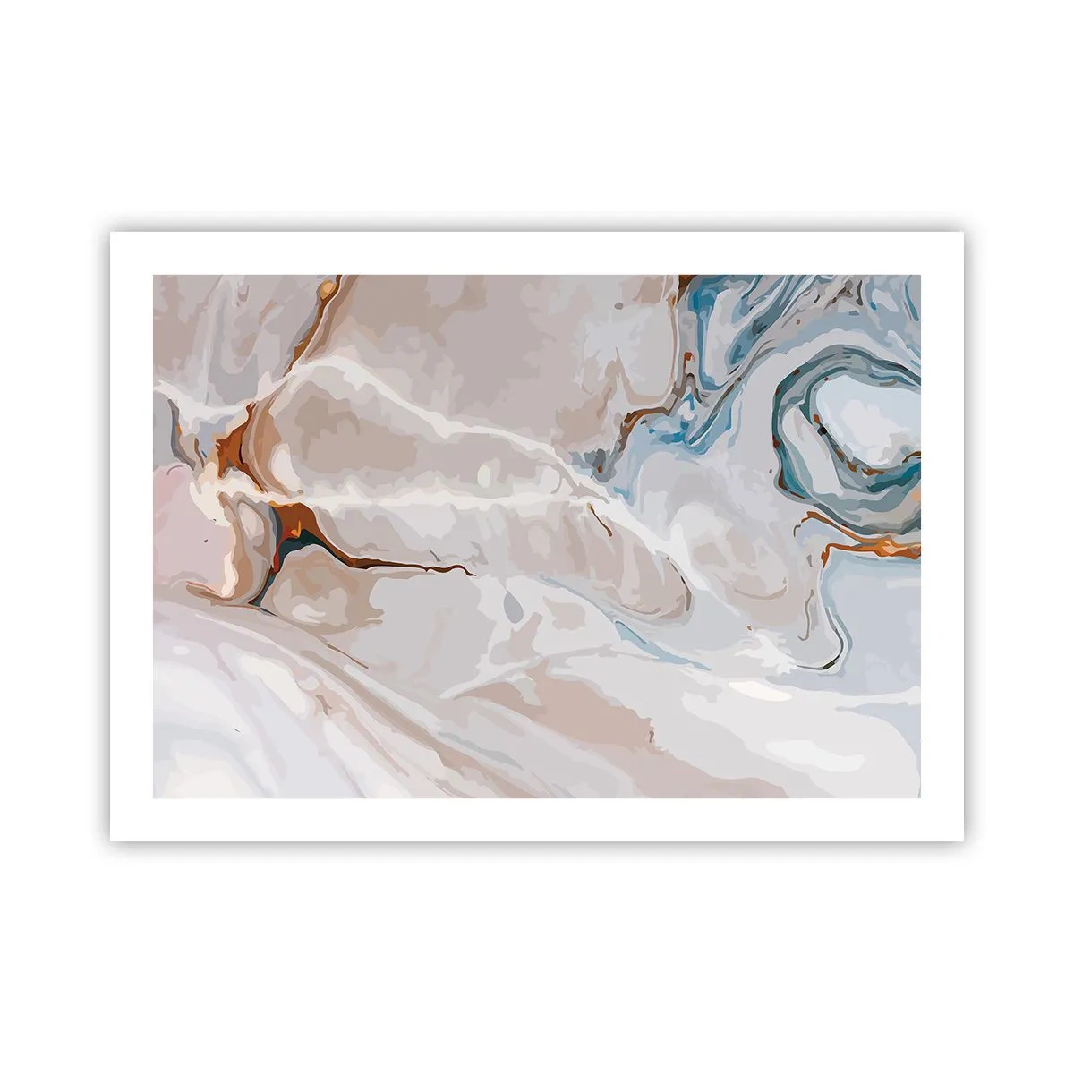 Poster - Blau schlängelt sich unter dem Weiß - 70x50 cm