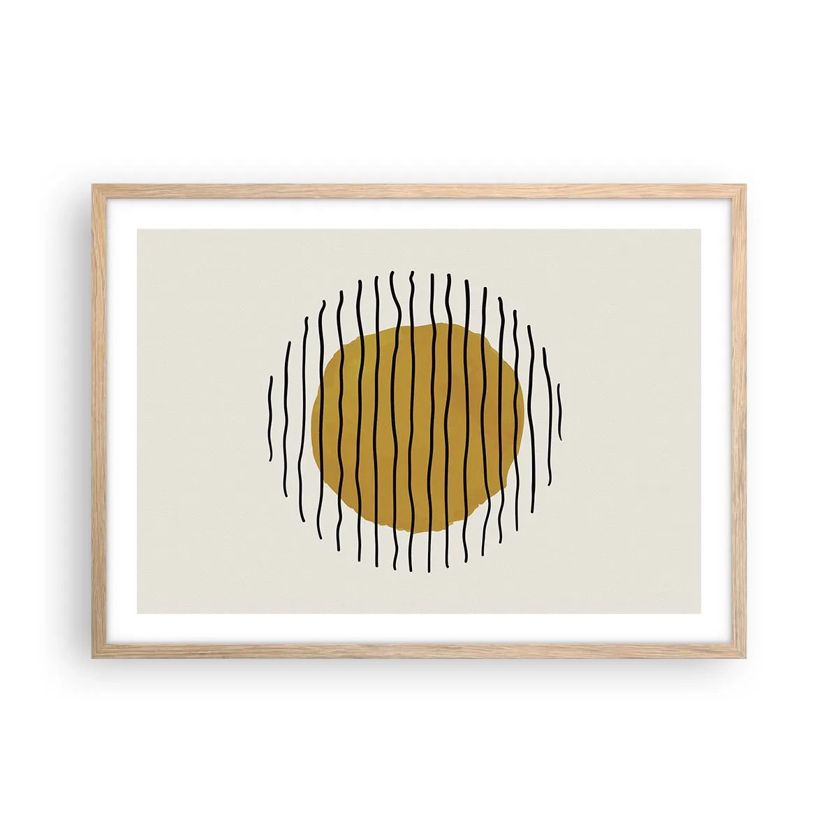 Poster in einem Rahmen aus heller Eiche - Abstraktion, die vor Hitze zittert - 70x50 cm