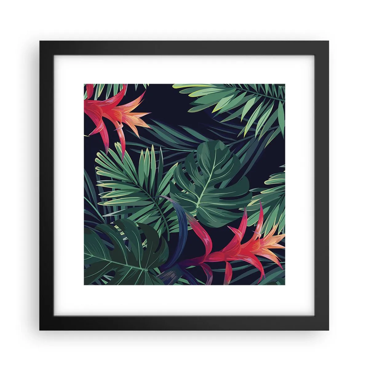 Poster in einem schwarzem Rahmen - Im Grünen in Flammen gehen - 30x30 cm