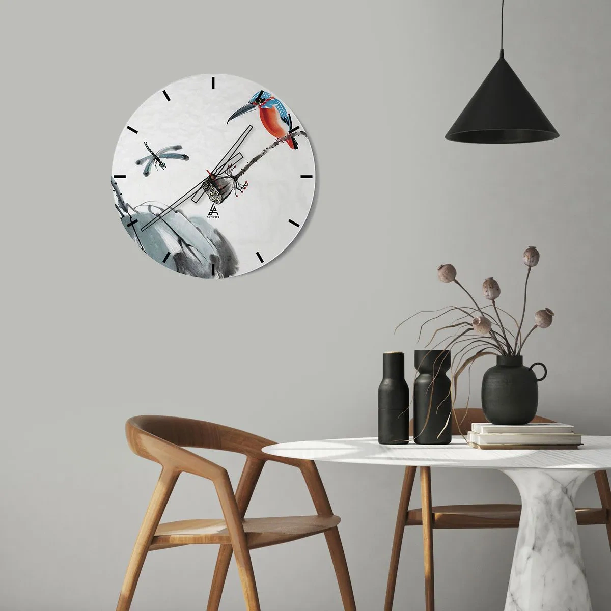Wanduhr - Glasuhr - Das Leben der Wiese - 30x30 cm