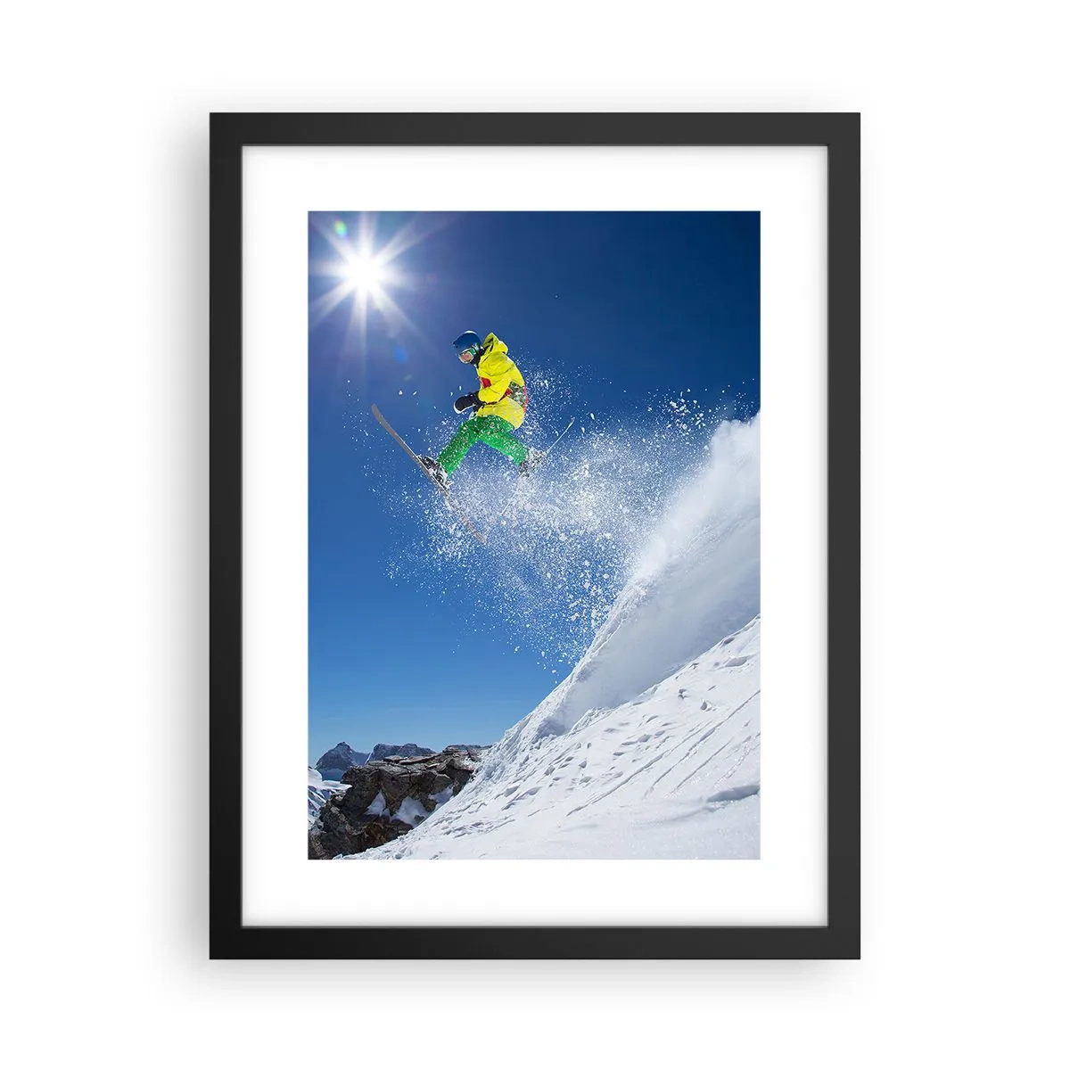Poster in einem schwarzem Rahmen - Tanzen mit den Bergen - 30x40 cm