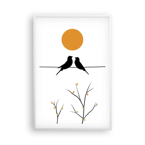 Poster in einem weißen Rahmen - Abend der Nachtigallen - 61x91 cm