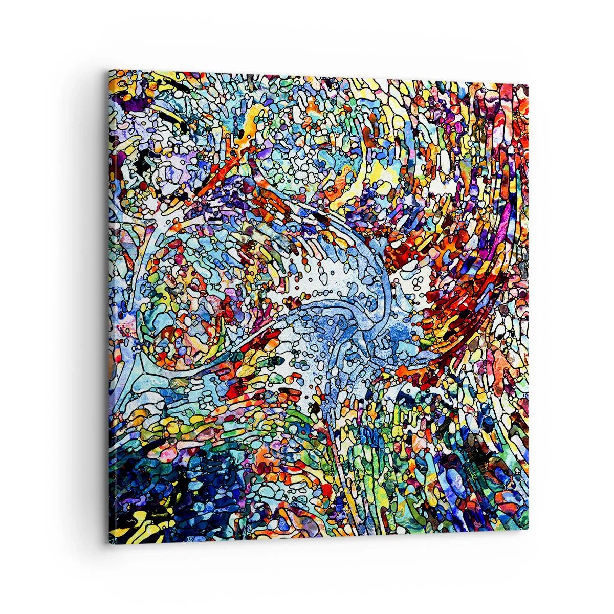 Bild auf Leinwand - Leinwandbild - Glasmalerei Wassertropfen - 60x60 cm