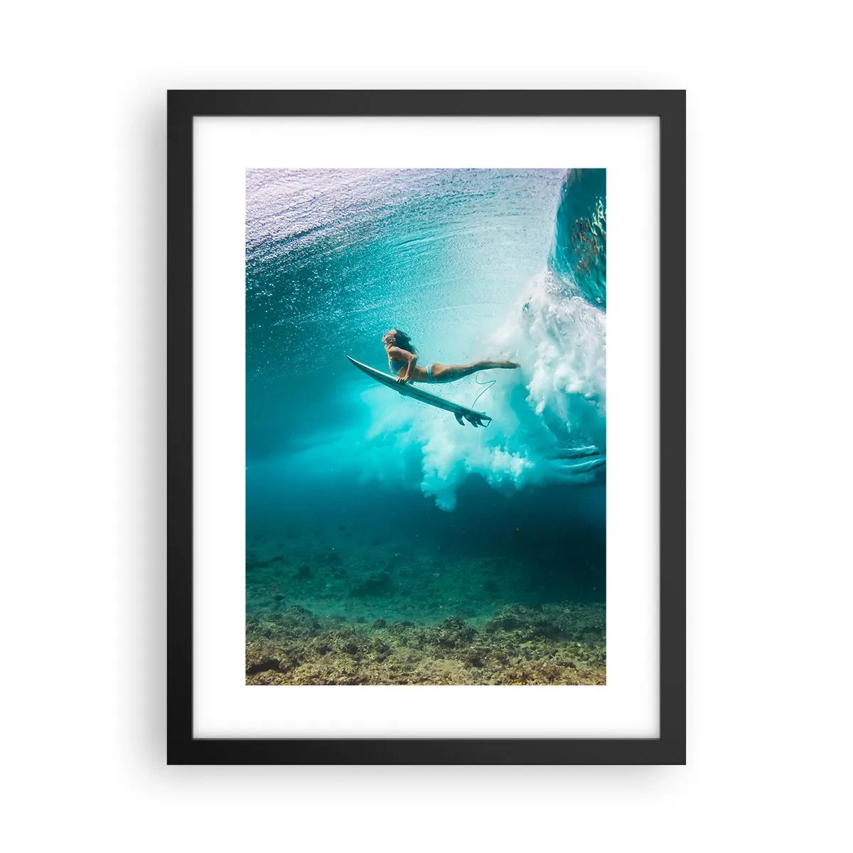 Poster in einem schwarzem Rahmen - Unterwasserwelt - 30x40 cm