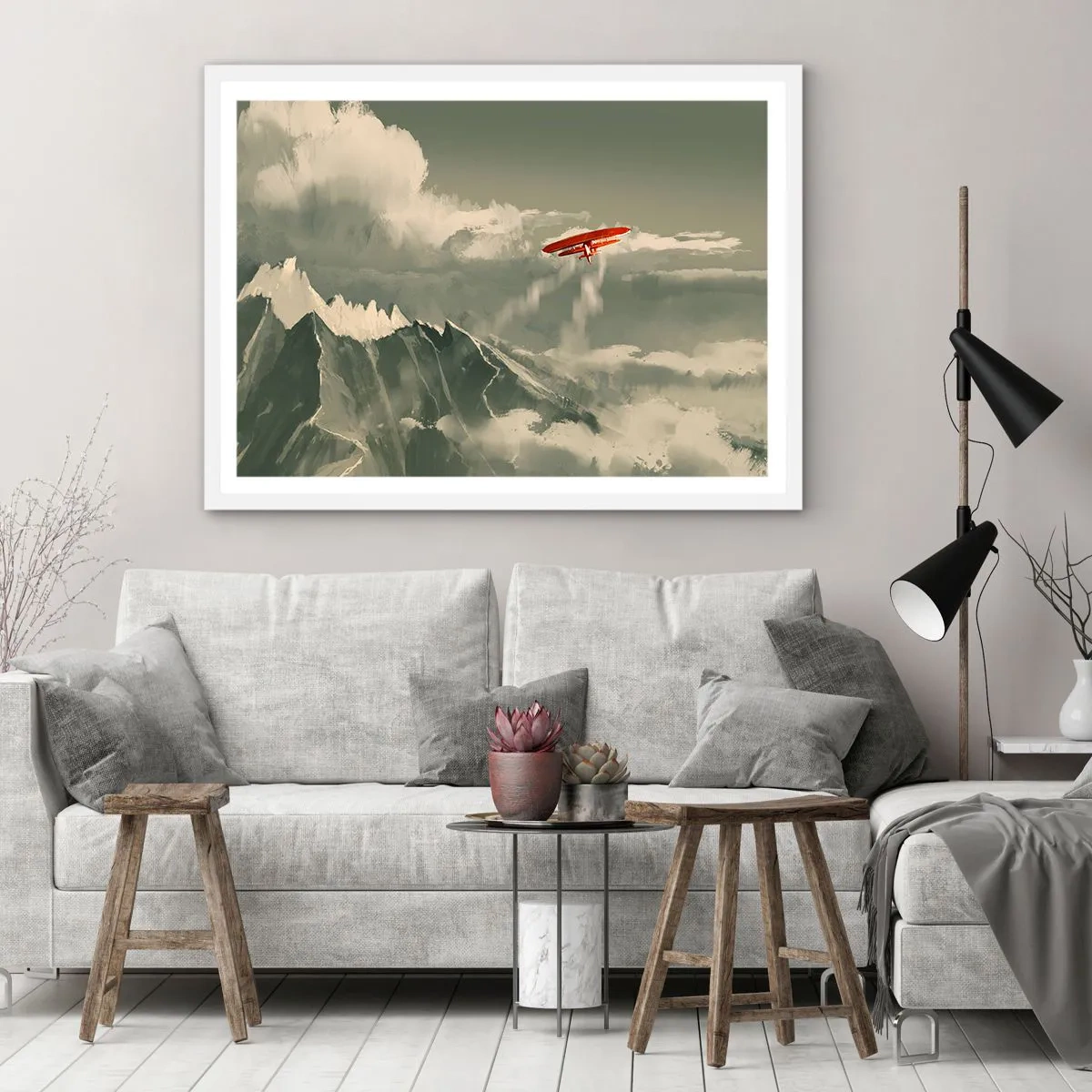 Poster in einem weißen Rahmen - Furchtloser Pionier - 91x61 cm