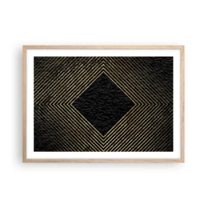 Poster in einem Rahmen aus heller Eiche - Geometrie im glamourösen Stil - 70x50 cm