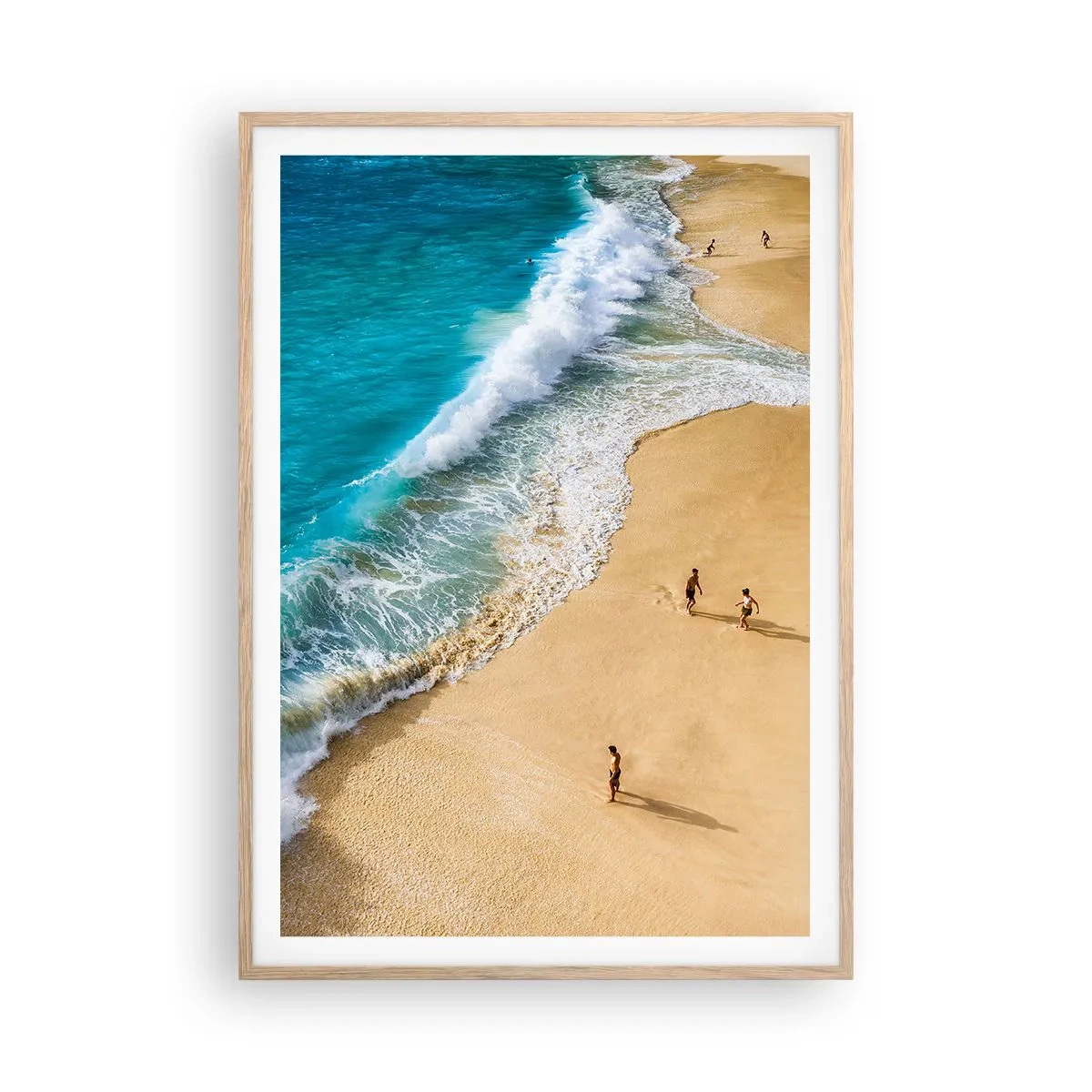 Poster in einem Rahmen aus heller Eiche - Und dann die Sonne, der Strand… - 70x100 cm