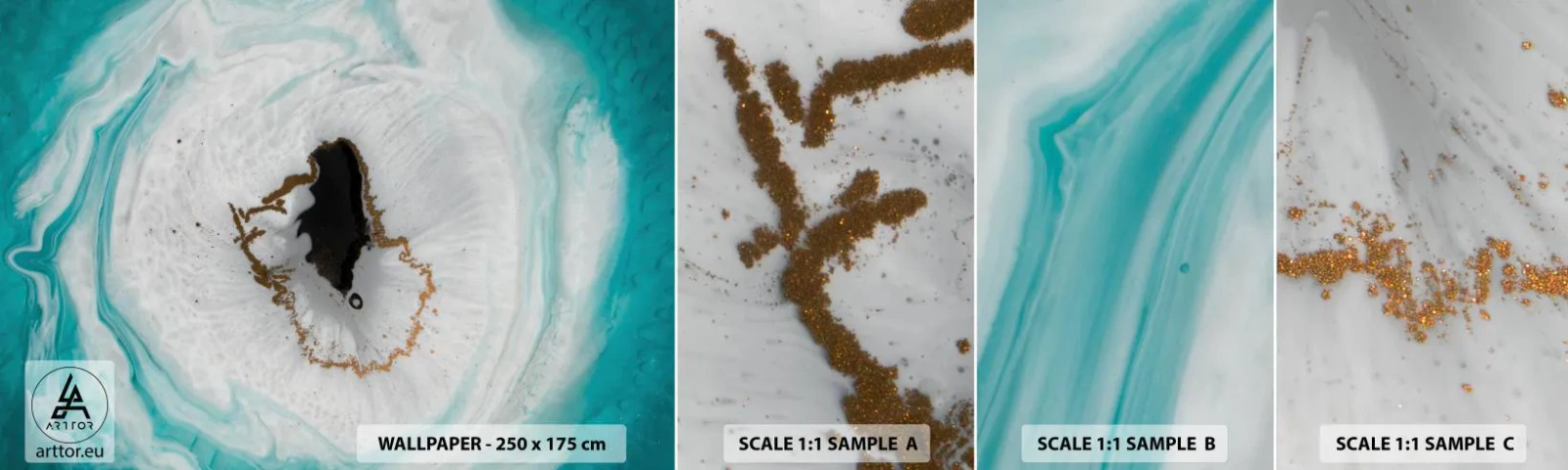 Fototapeten Muster Selbstklebend Deluxe Sticker - Nach Innen eindringen - Abstraktion, Stück, Stein - 100x30 cm