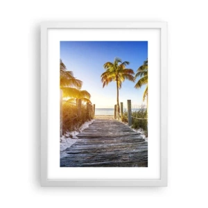 Poster in einem weißen Rahmen - Direkt ins Paradies - 30x40 cm
